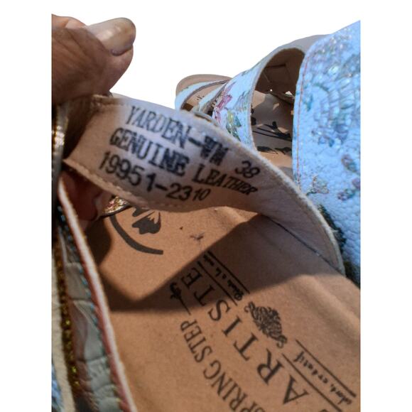 L'Artiste Spring Step Yarden Womens Size 38EU Floral Leather Resortwear Sandals - Picture 9 of 11